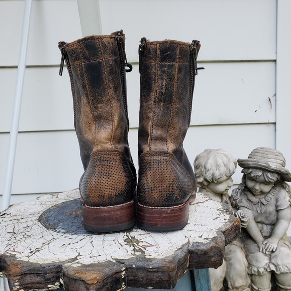 Bed Stu Combat Boots Distressed Brown Sabre 7 - Picture 6 of 8